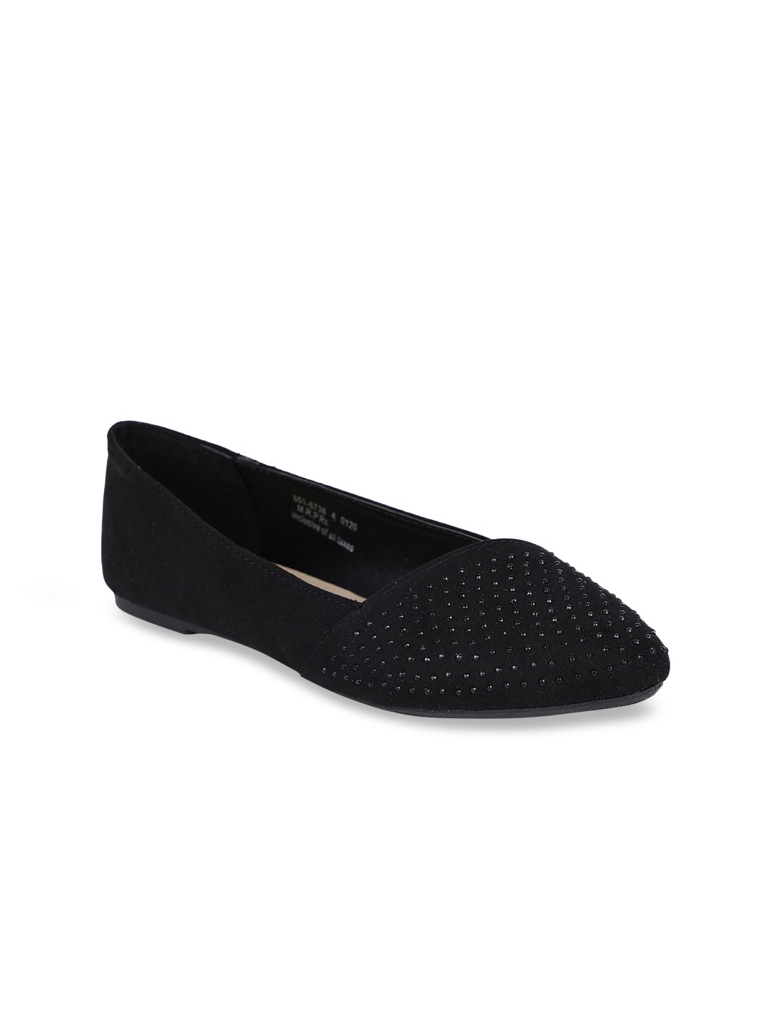 

Bata Women Black Embellished PU Ballerinas