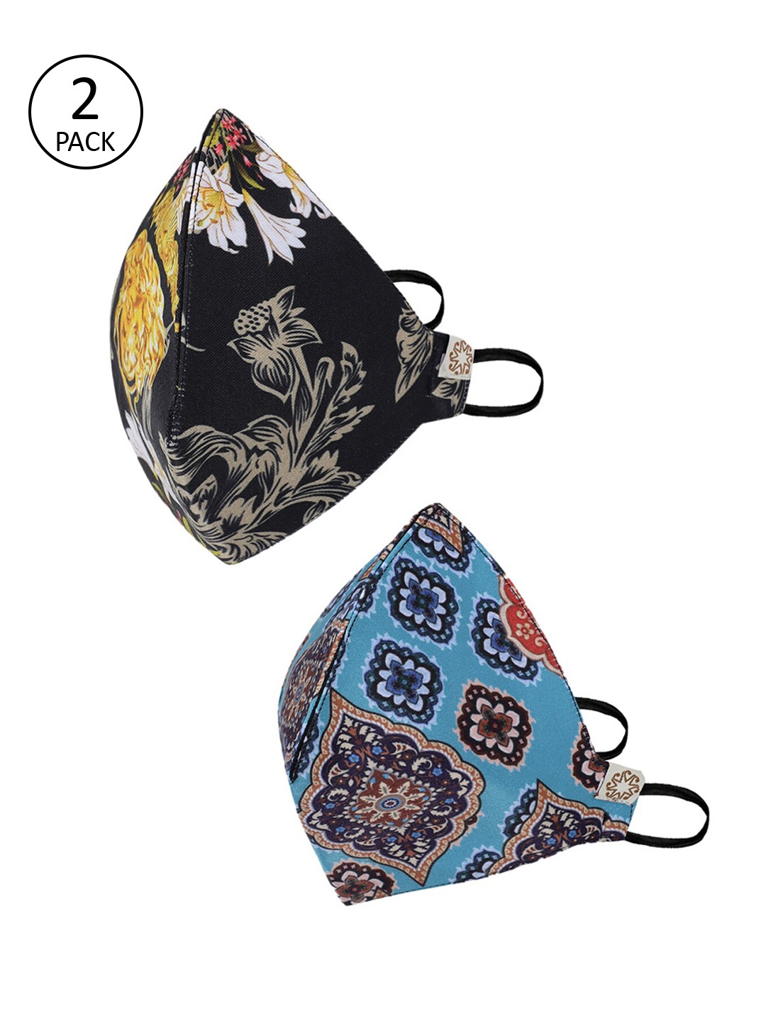

VASTRAMAY Adults Pack of 2 Reusable 4-Layers Cloth Masks, Blue