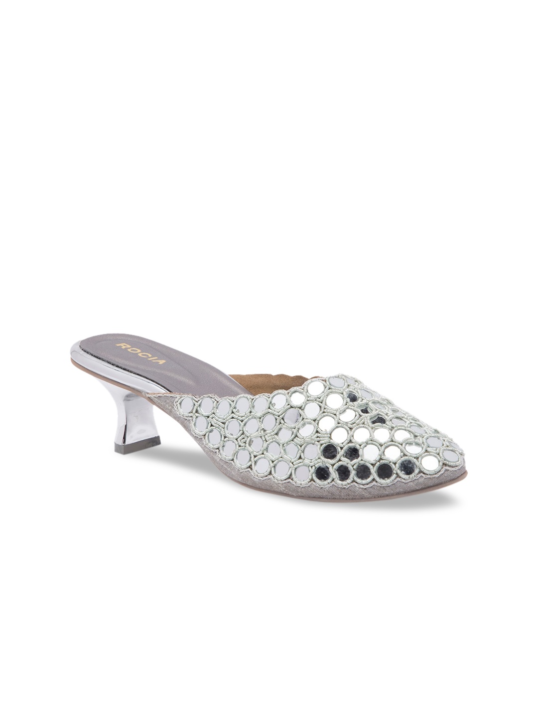 

Rocia Women Silver-Toned Embellished Mules