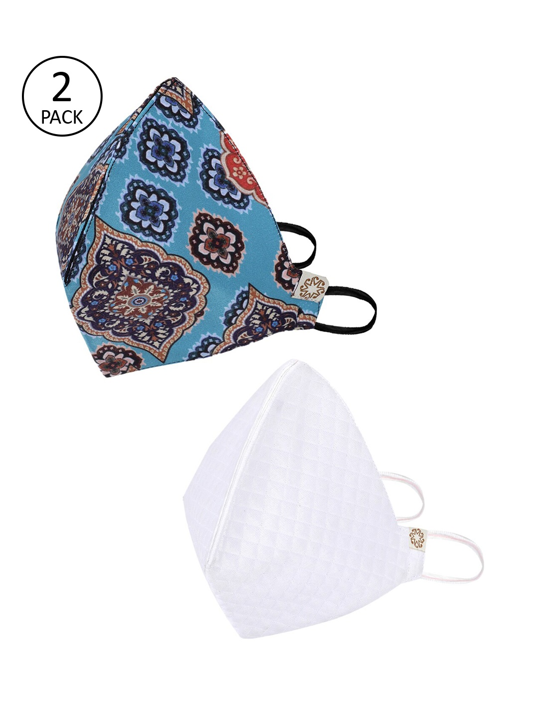 

VASTRAMAY Unisex 2 Pcs 4-Ply Anti-Pollution Reusable Cloth Masks, White