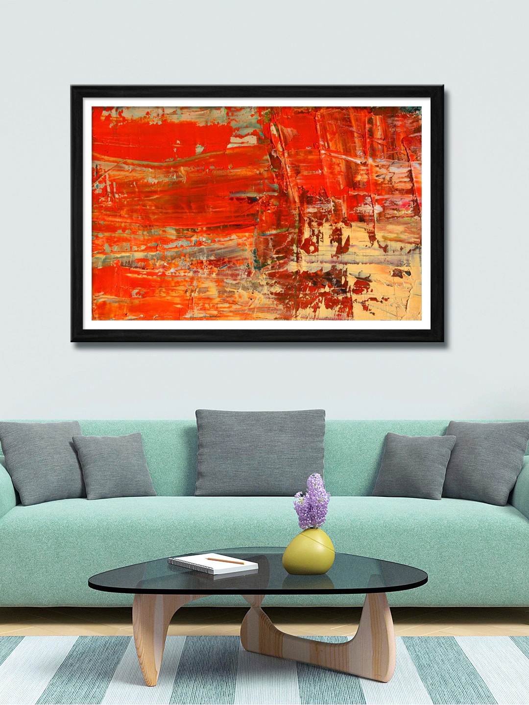 

999Store Orange & Brown Abstract Canvas Painting Wall Art