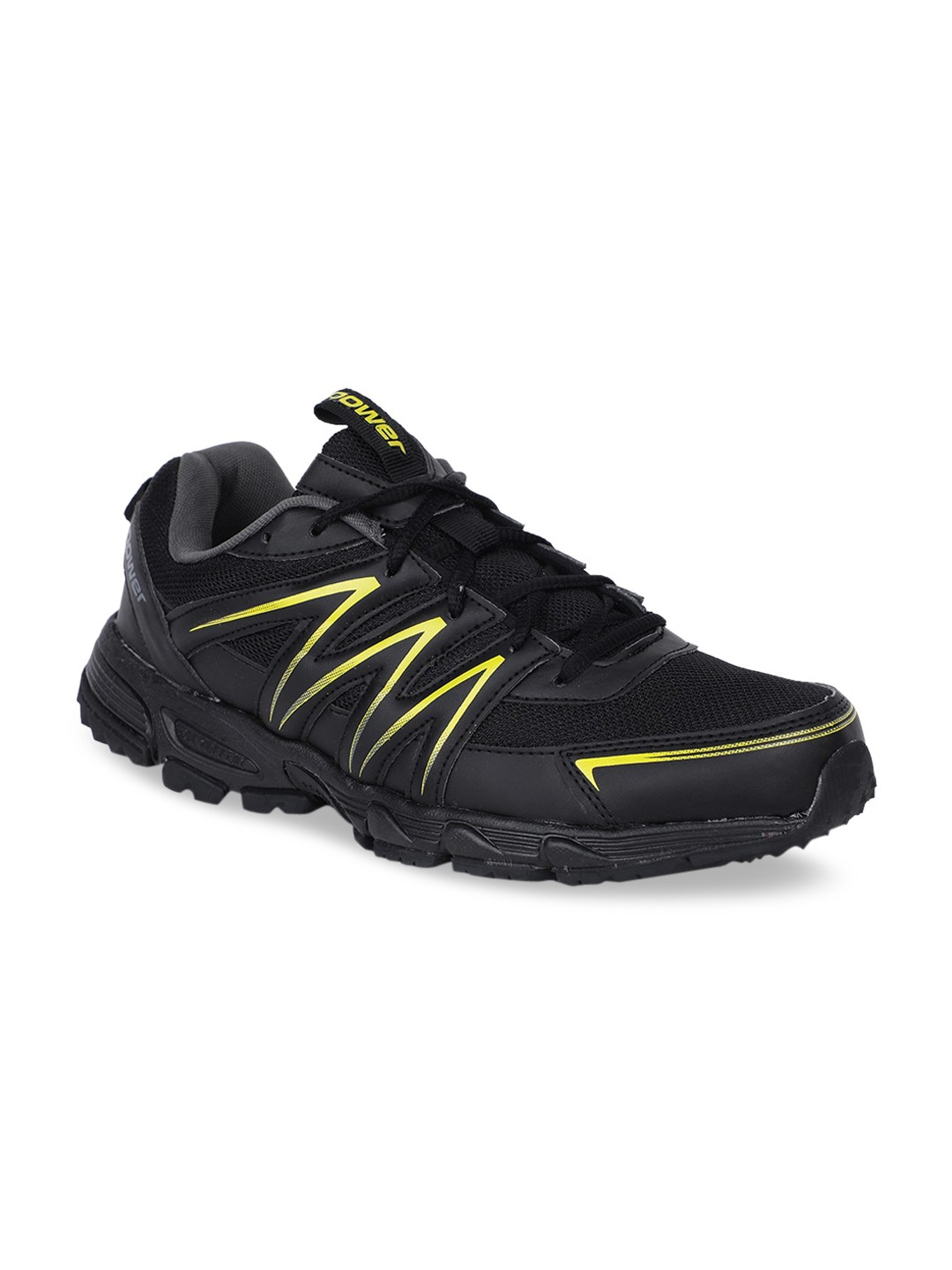 

Power Men Black PU Walking Shoes