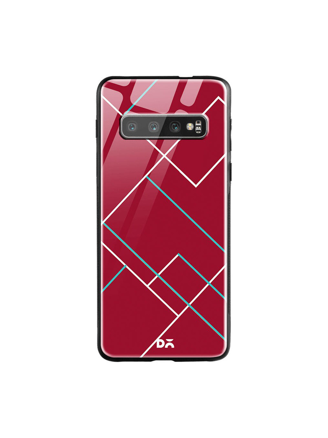 

DailyObjects Red & White Brick Tech Lines Samsung Galaxy S10 Glass Case
