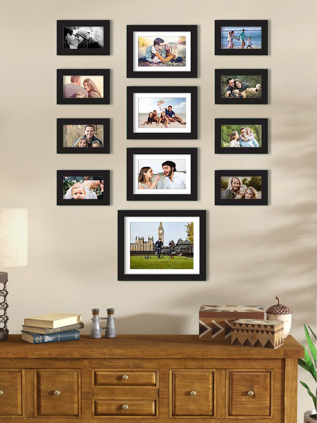 

Art Street Set Of 12 Black Solid Individual Wall Photo Frames