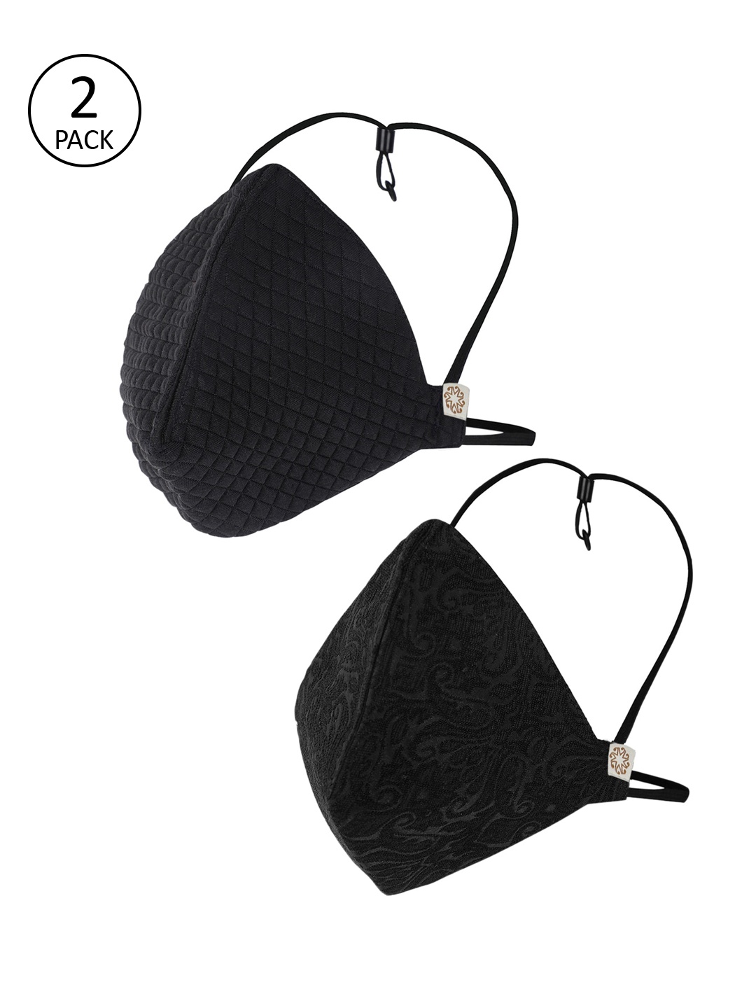 

VASTRAMAY Unisex 2Pcs 4Ply Protective Outdoor Face Masks, Black