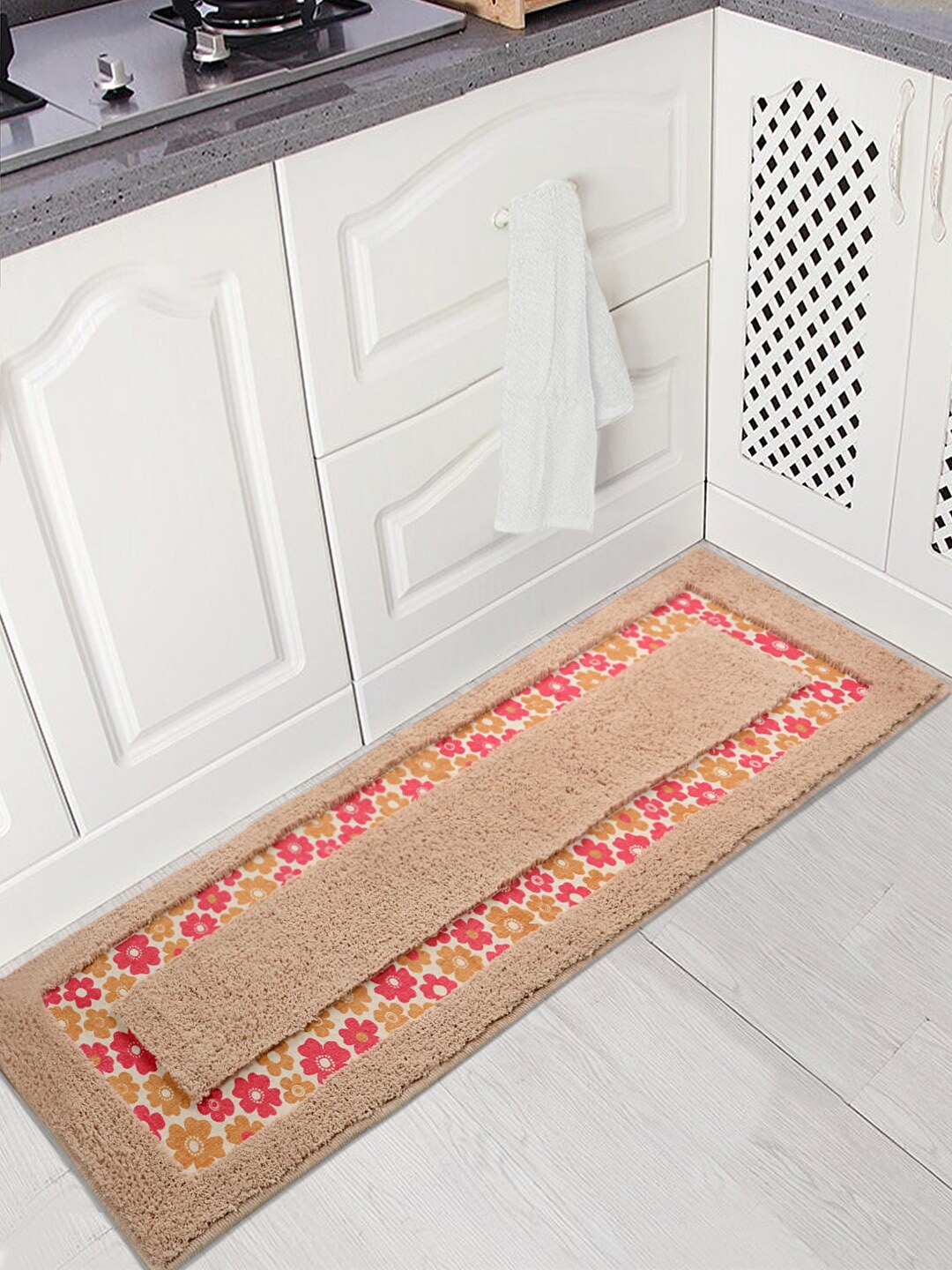 

Saral Home Brown & Red Floral Anti-Skid Floor Runner