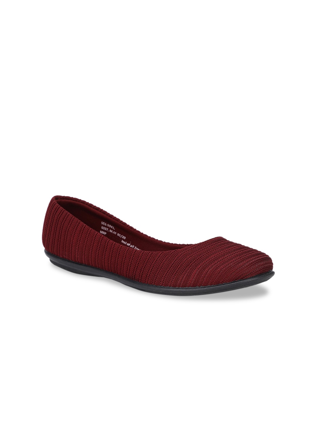 

Bata Women Maroon Solid Fabric Ballerinas