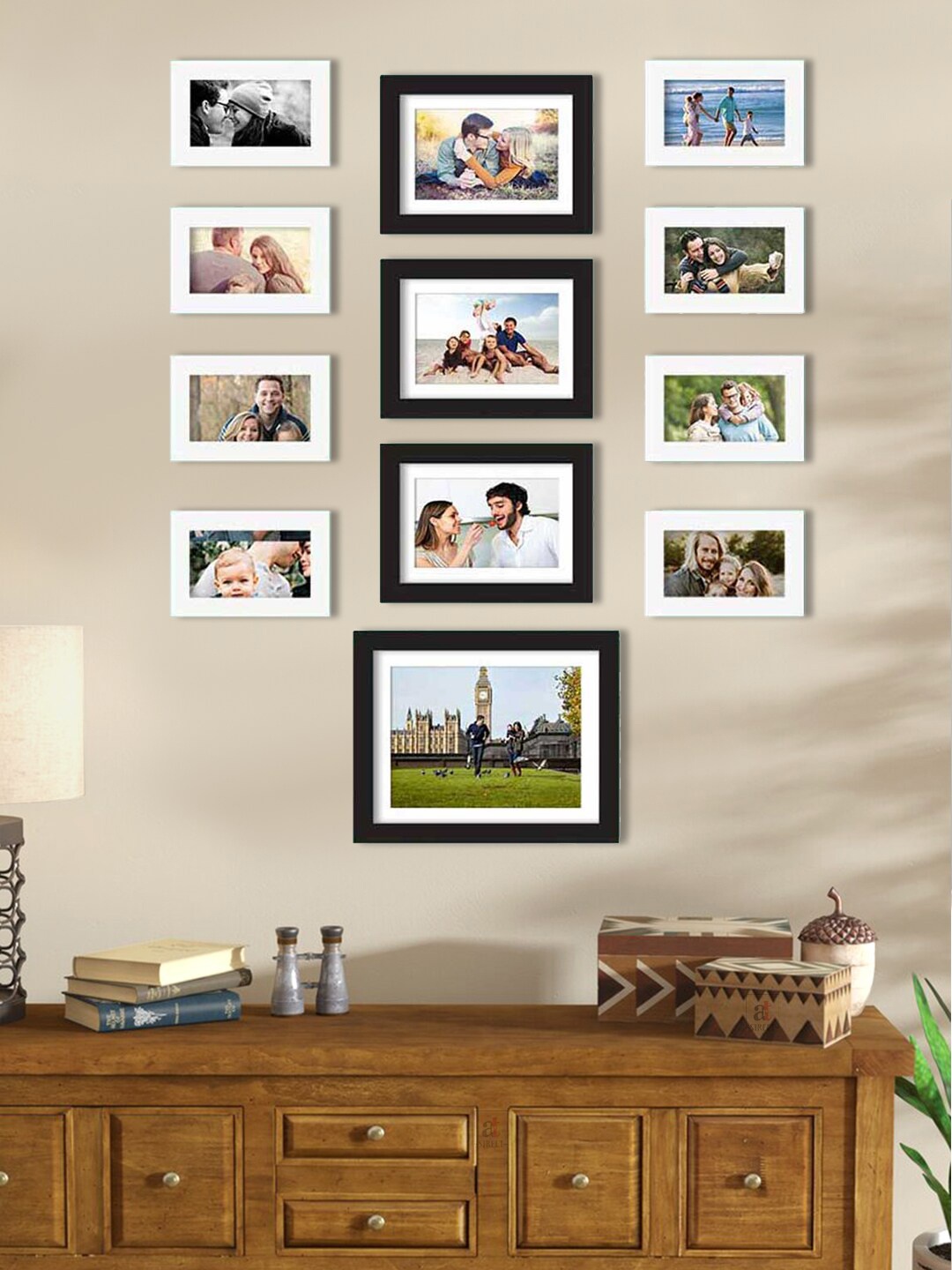 

Art Street Set Of 12 Solid Individual Wall Photo Frames, White