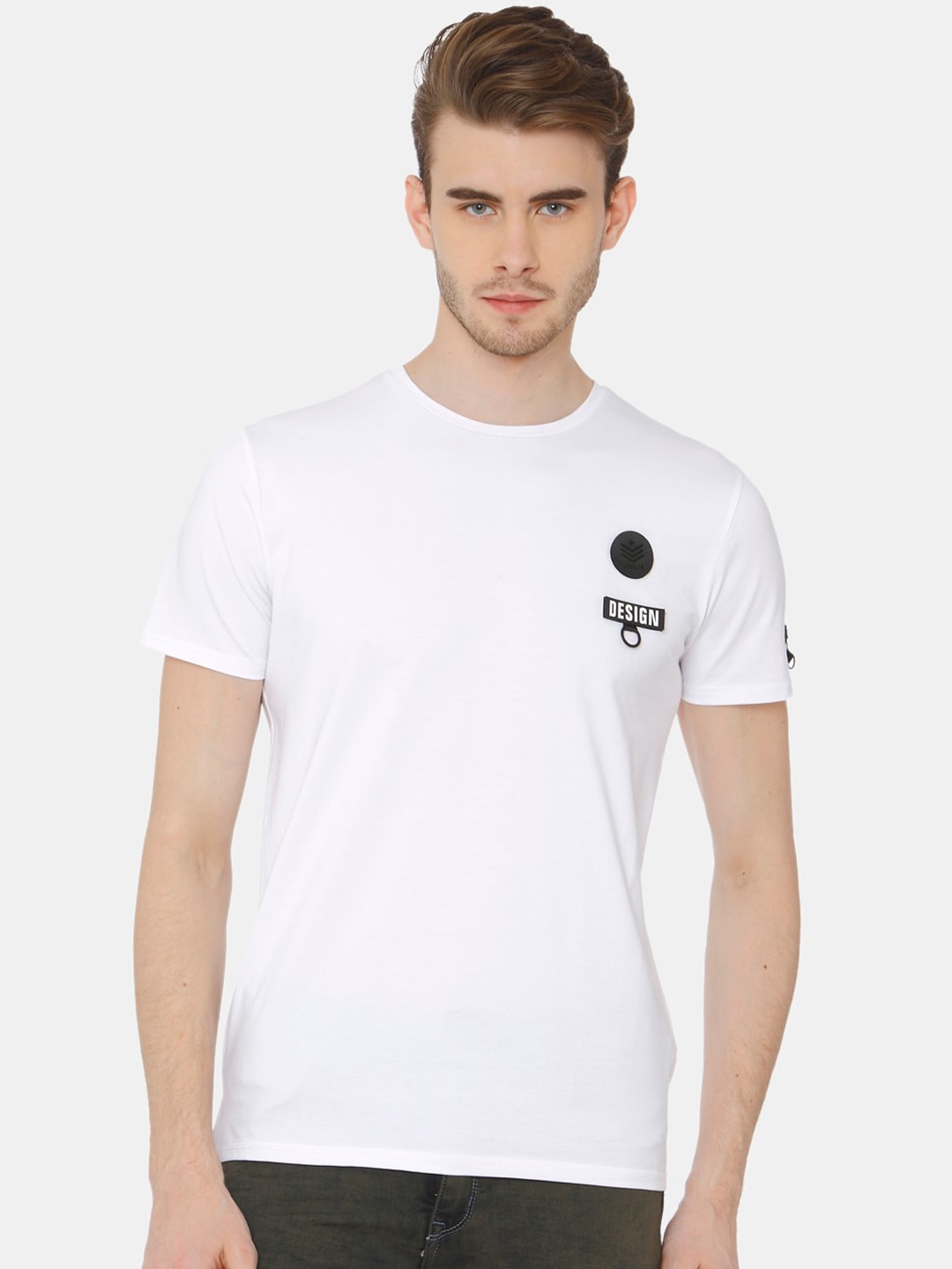 

Rex Straut Jeans Men White Printed Round Neck T-shirt