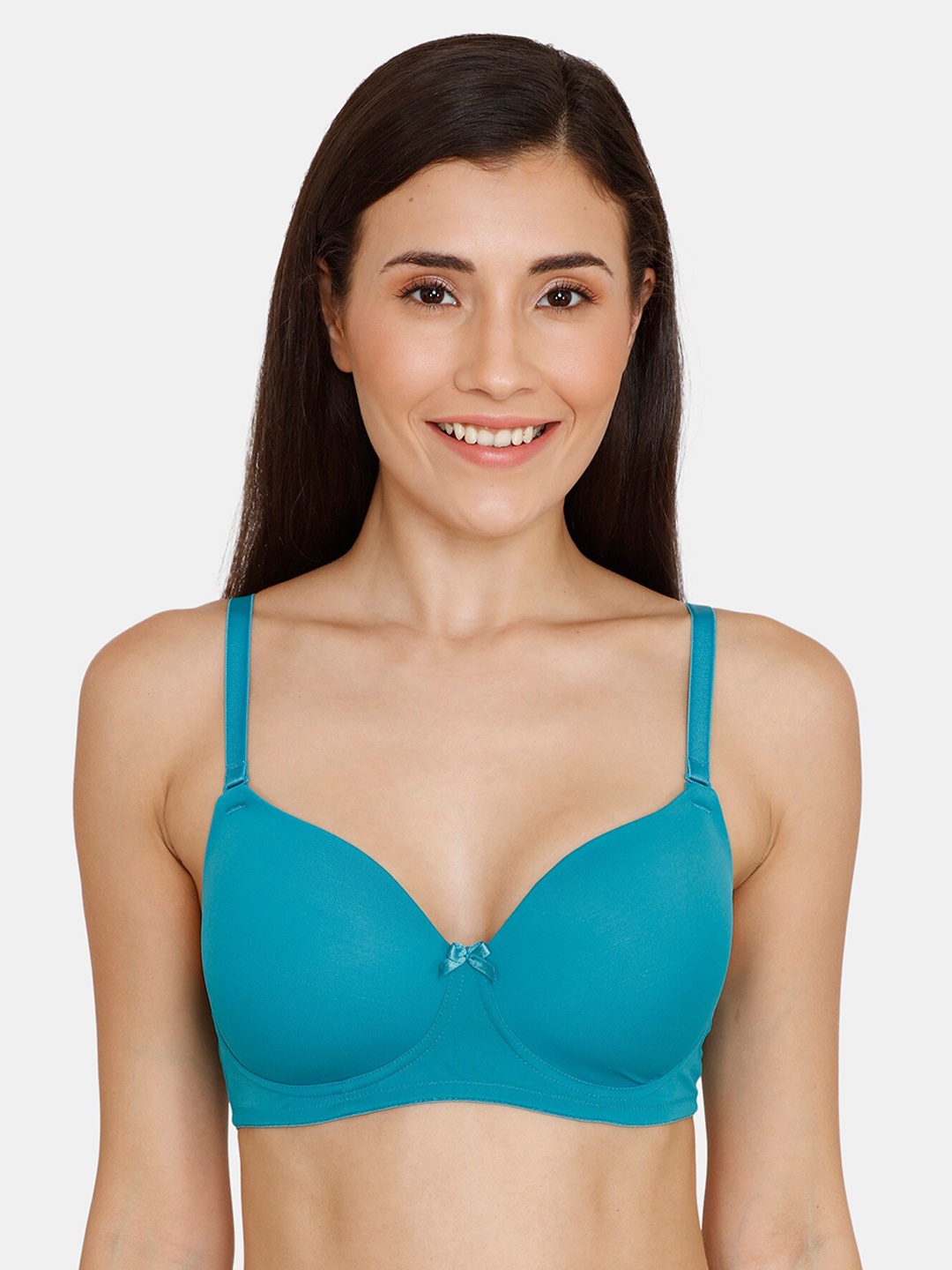 

Zivame Blue Solid Non-Wired Lightly Padded Everyday Bra ZI1131COREAGREN