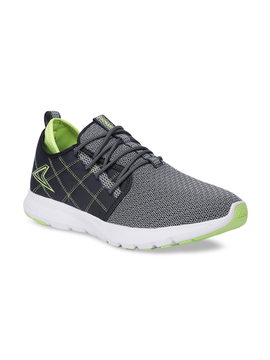 

Power Men Grey & Black Textile Running Shoes