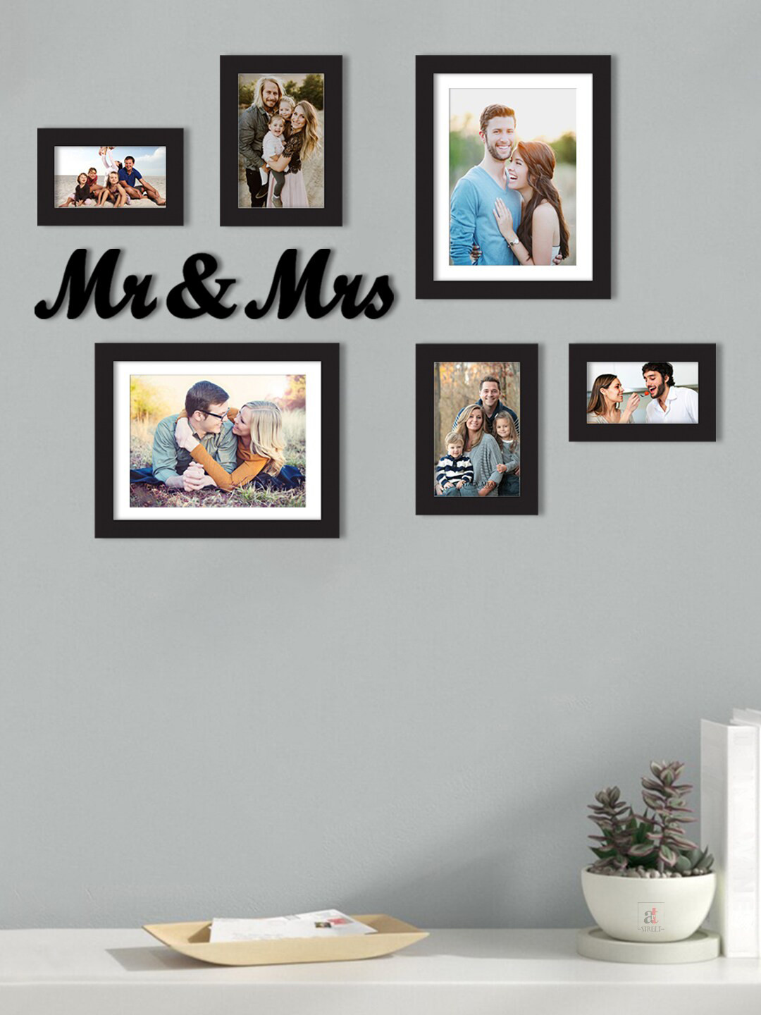 

Art Street Set Of 6 Black Solid Individual Wall Photo Frames