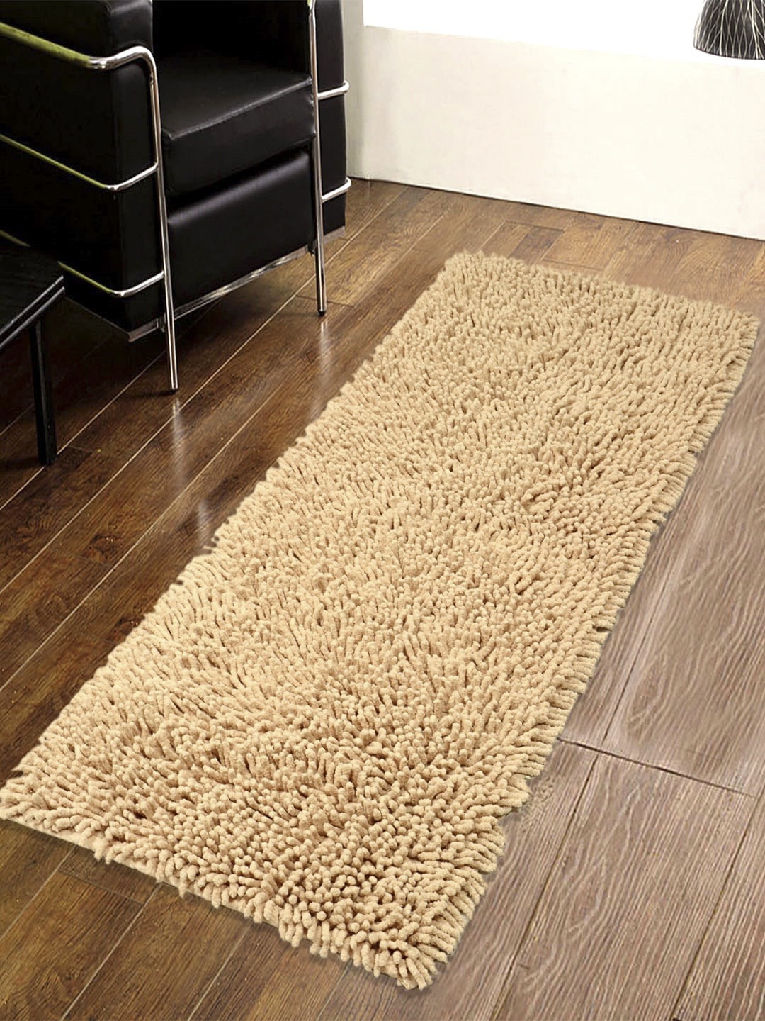 

Saral Home Beige Solid Tufted Shaggy Anti-Skid Floor Runner