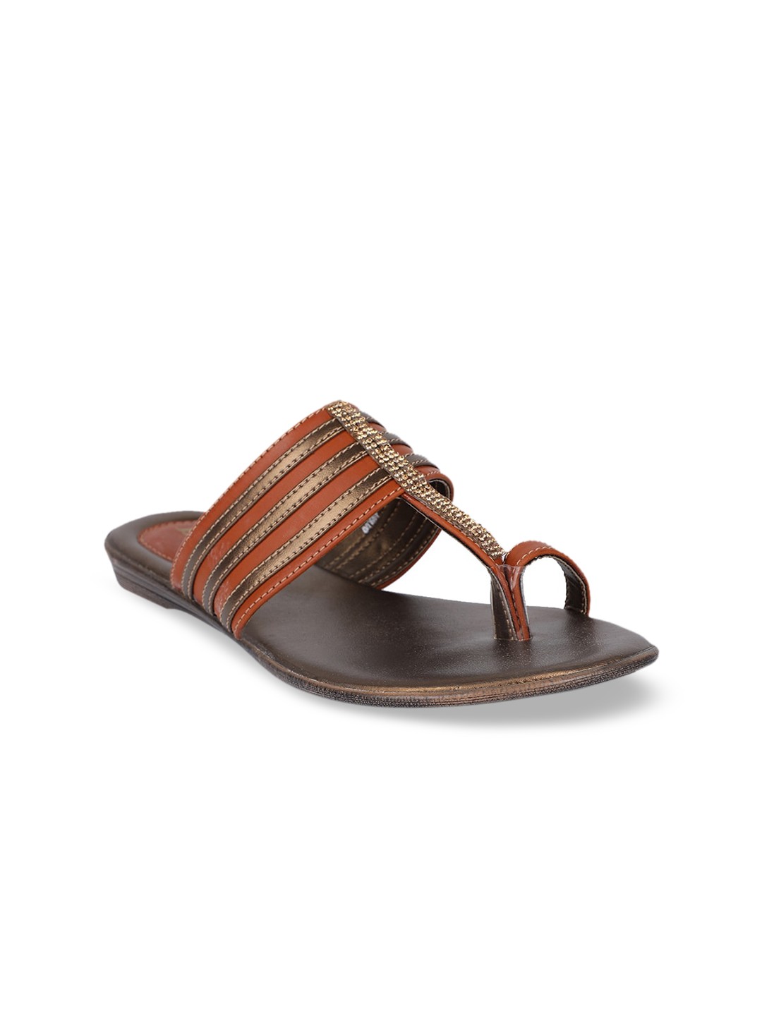 

Bata Women Brown Solid PU One Toe Flats