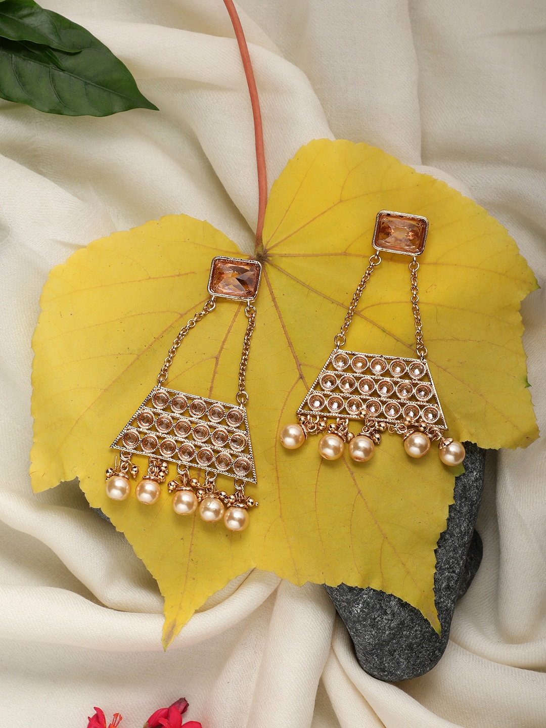 

Mali Fionna Gold-Plated Contemporary Drop Earrings