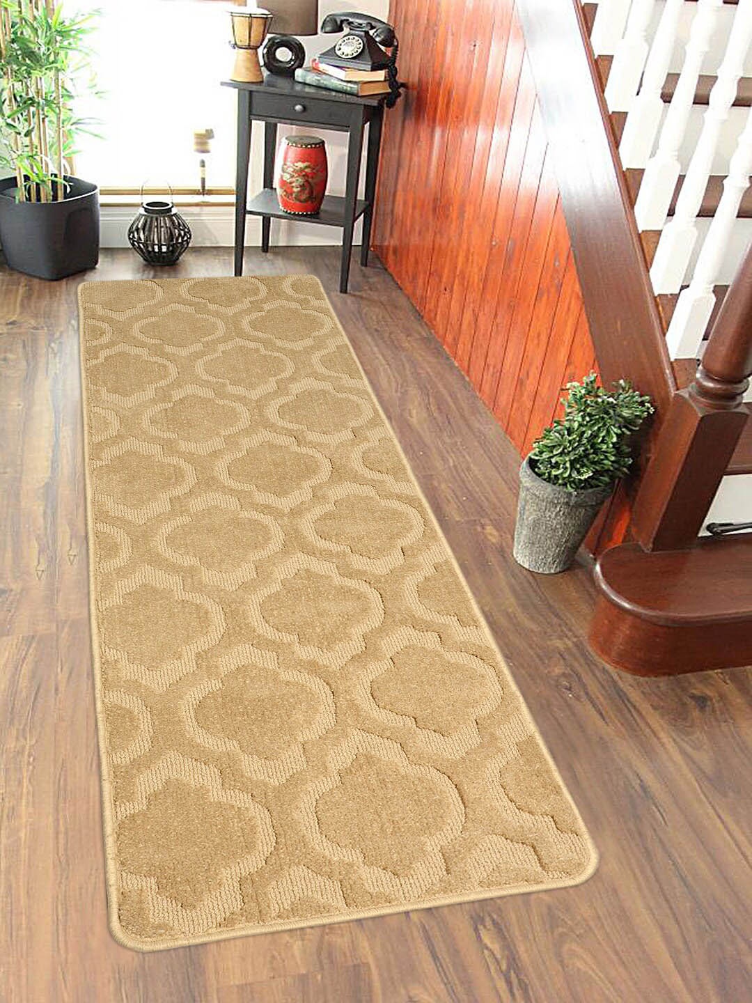 Saral Home Unisex Beige Ethnic Motifs Viva Matar Anti-Skid Floor Runner