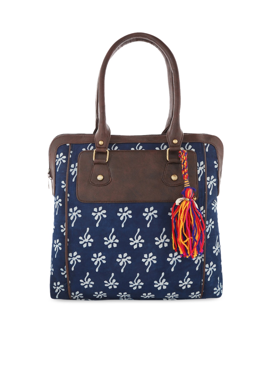 

Vivinkaa Navy Blue & White Printed Shoulder Bag