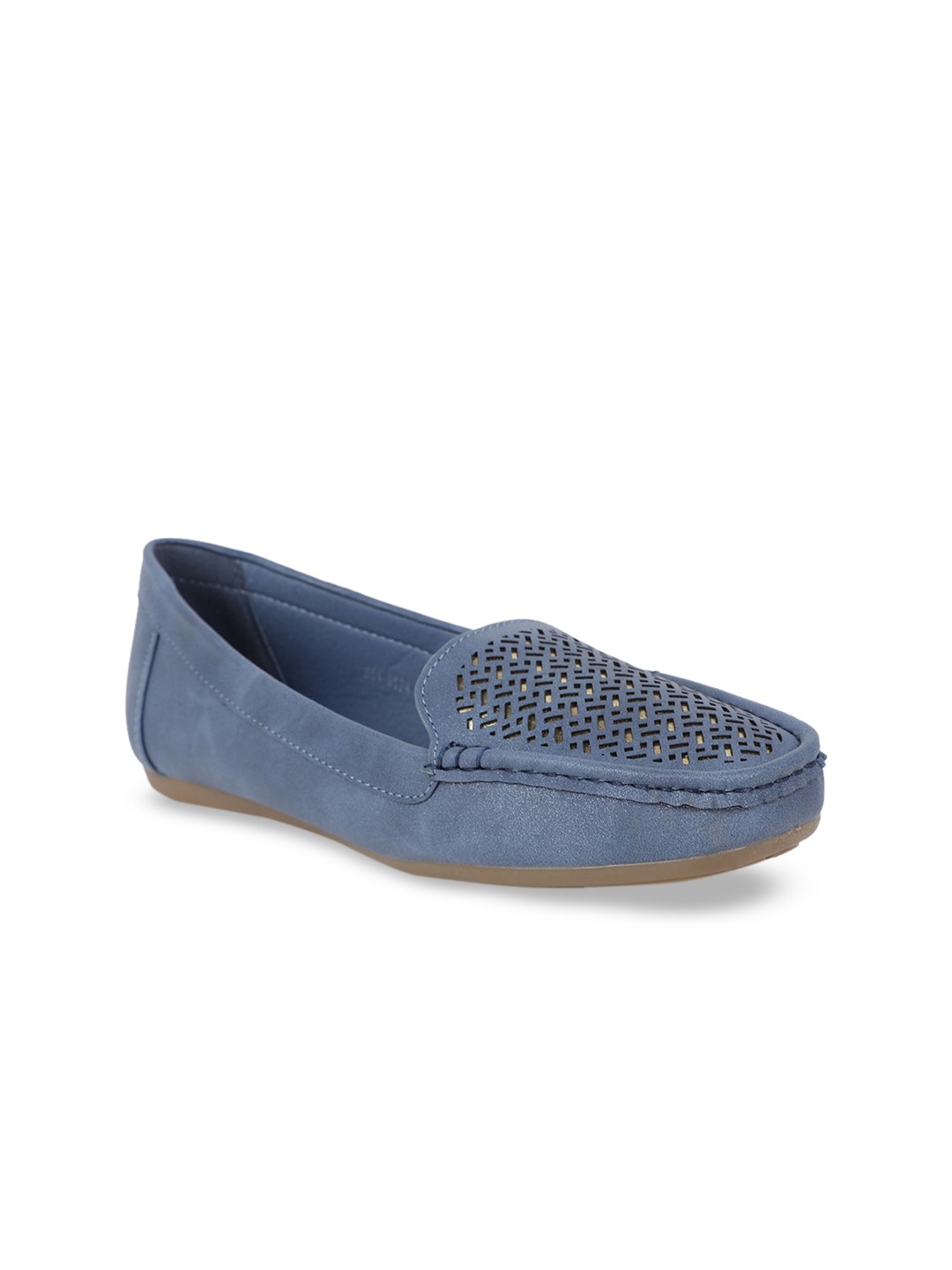 

Bata Women Blue Laser Cut Loafers