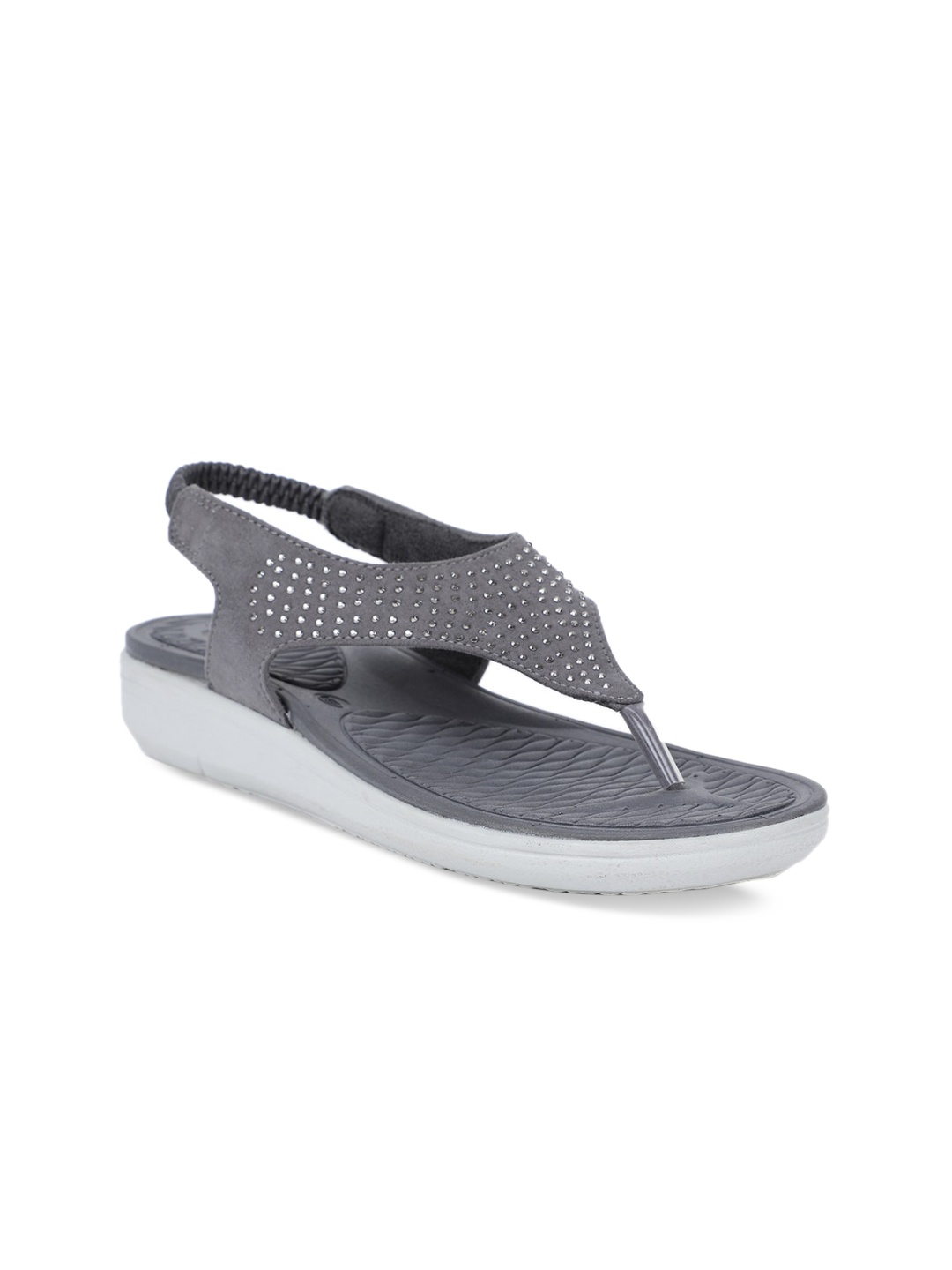 

Bata Women Grey Embellished Sandals