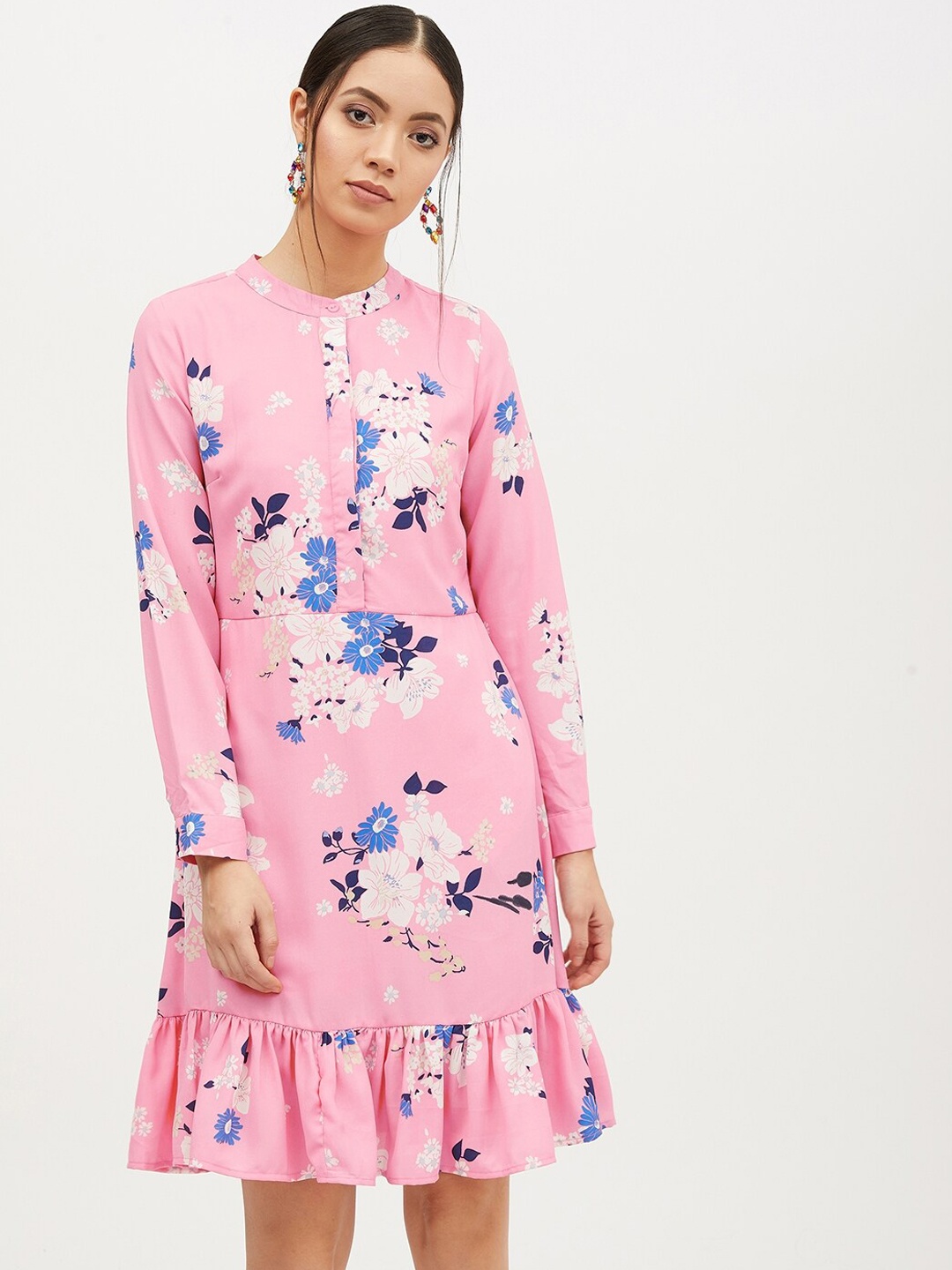 

Harpa Women Pink Floral Print A-Line Dress