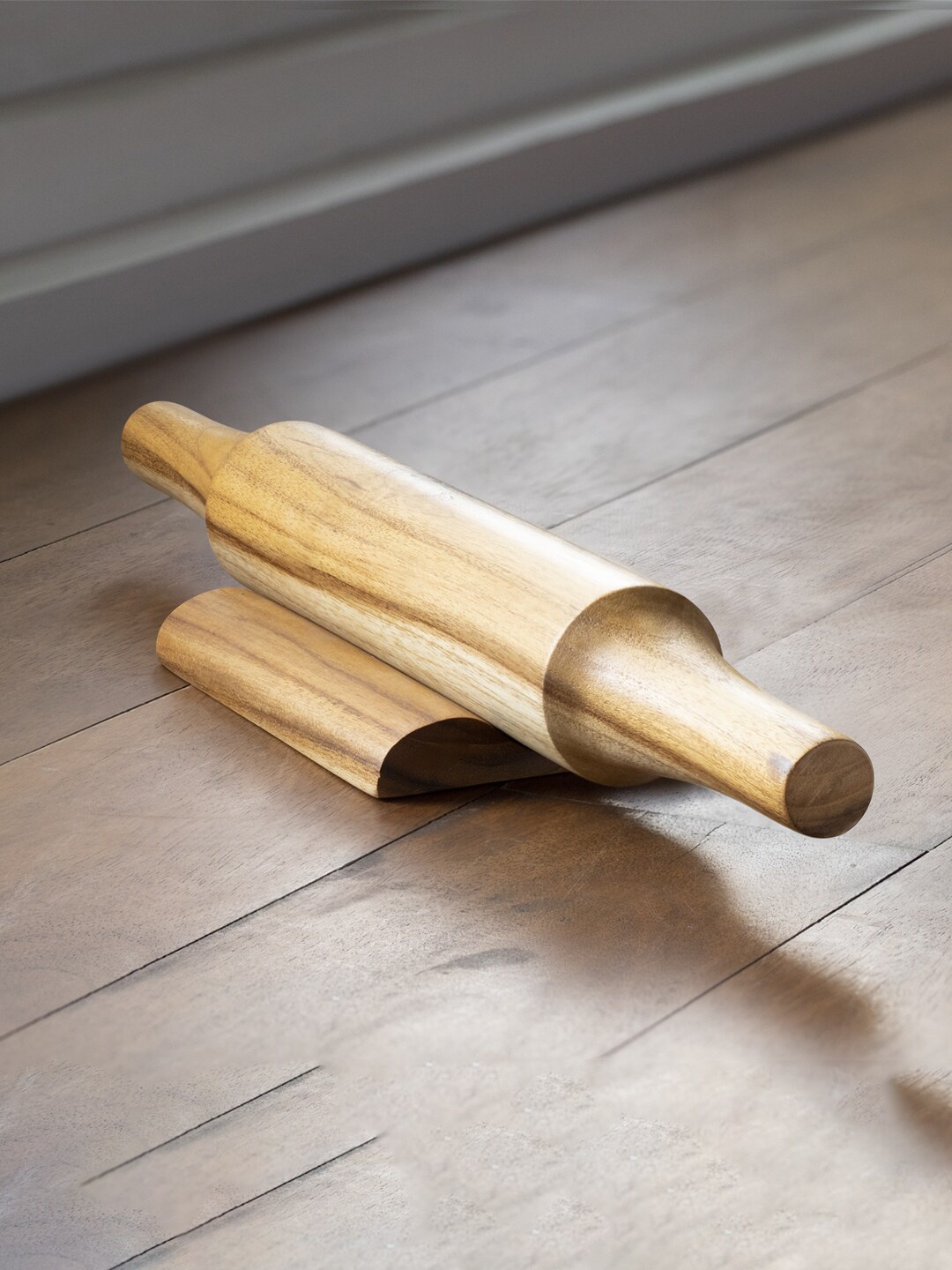 

ellementry Brown In Teak Wooden Belan With Stand