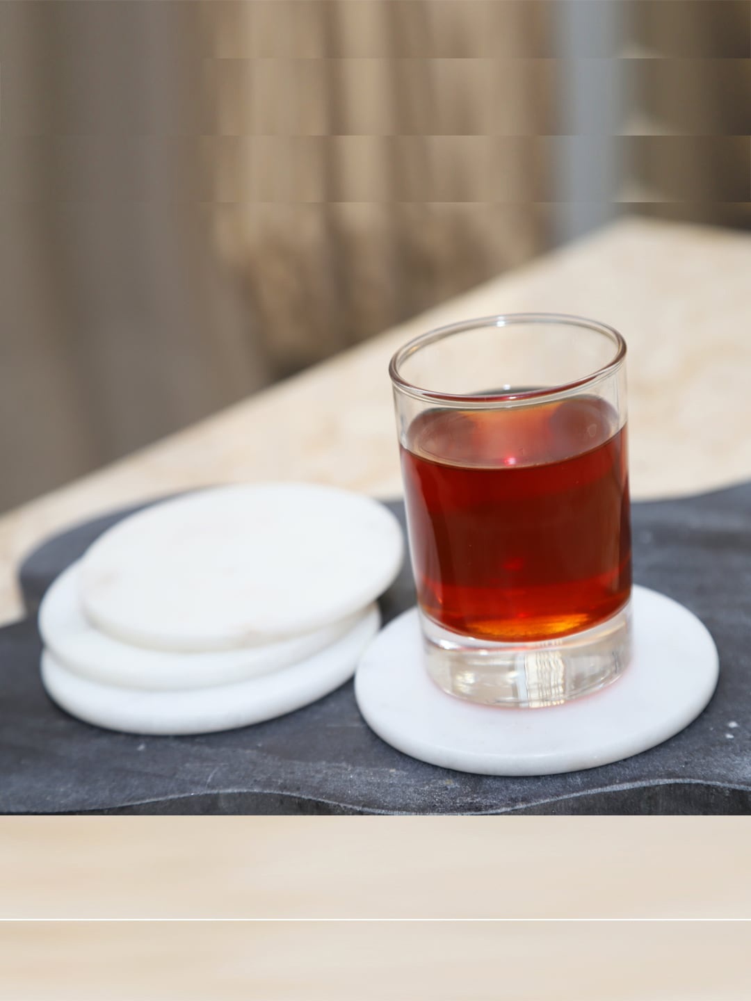 

NikkisPride Set Of 4 White Marble Coasters