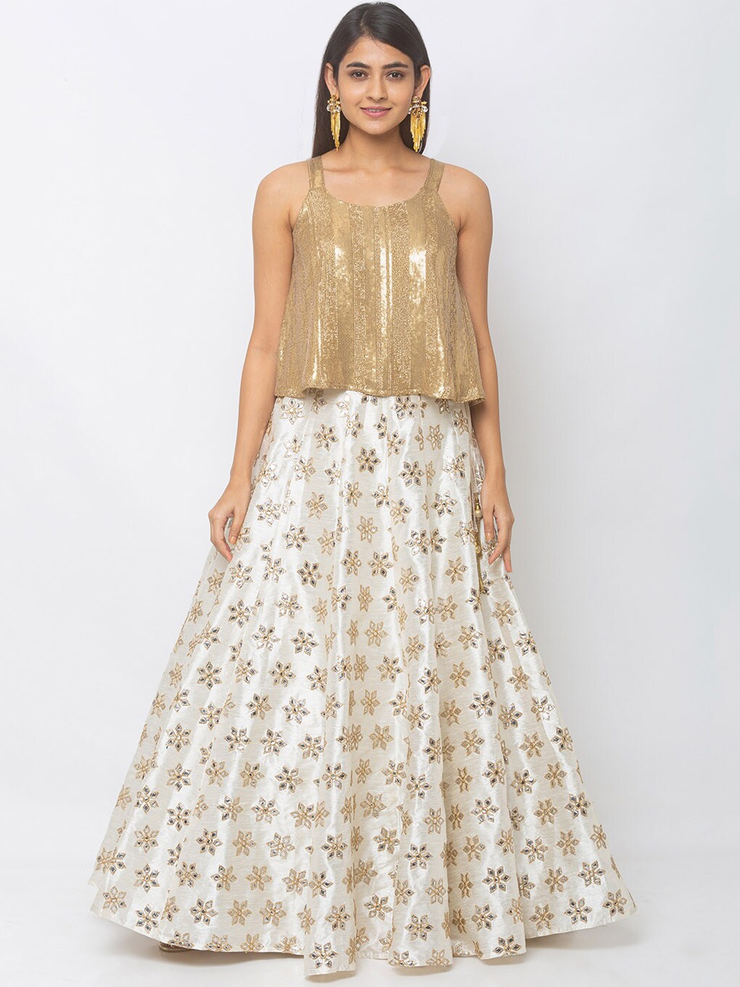 

6Y COLLECTIVE Off-White Ready to Wear Lehenga with Blouse