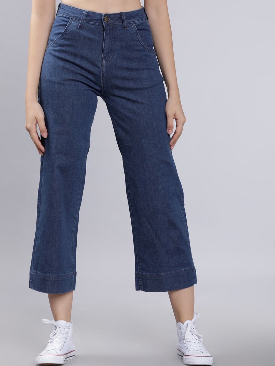

Tokyo Talkies Women Blue Flared High-Rise Clean Look Stretchable Jeans