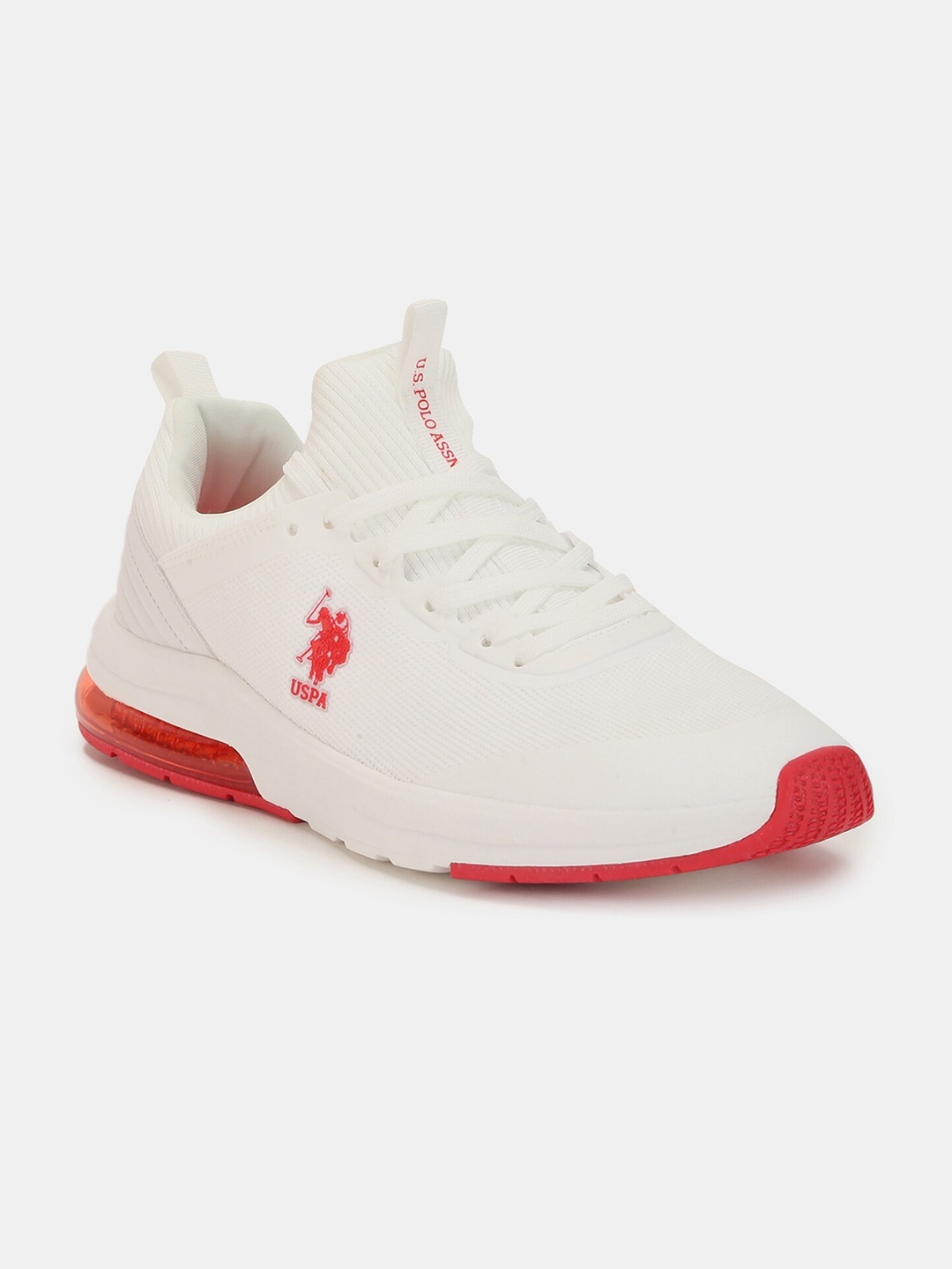 

U.S. Polo Assn. Men Off-White & Red Textile Walking Shoes