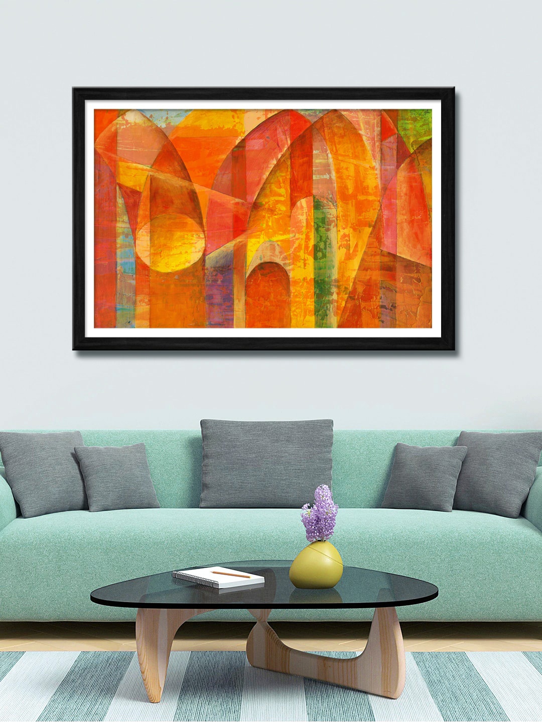 

999Store Red & Yellow Abstract Canvas Wall Art