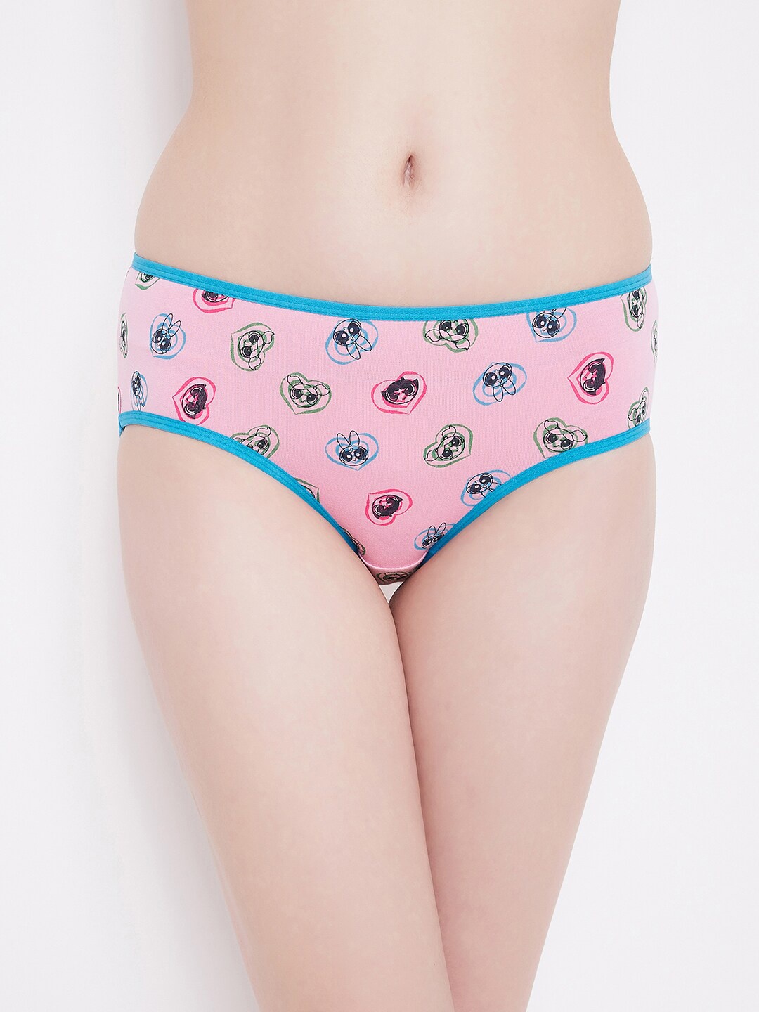 

Clovia Women Pink & Blue Powerpuff Printed Hipster Briefs PN3373D223XL
