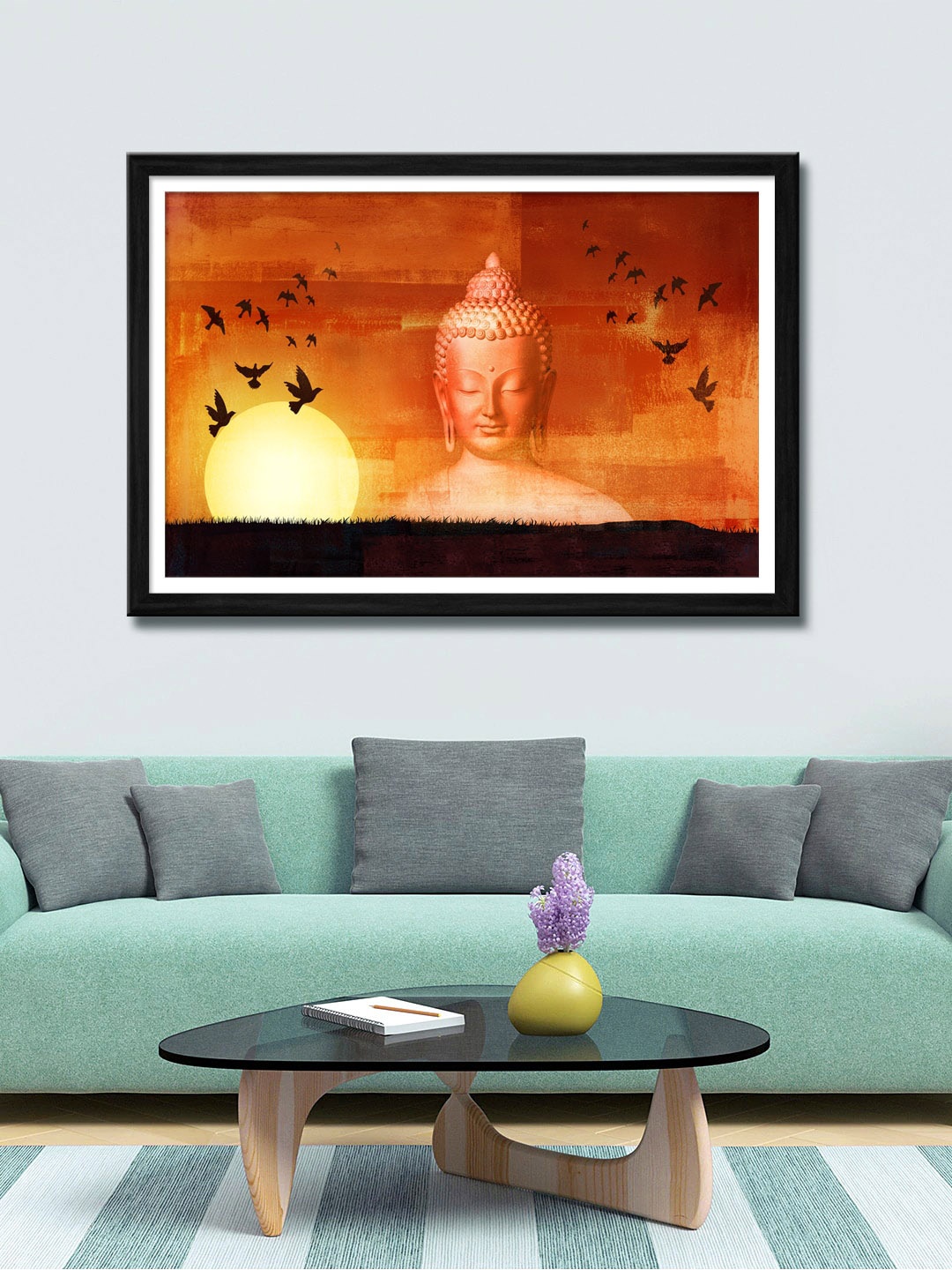 

999Store Brown & Orange Lord Buddha Canvas Wall Art