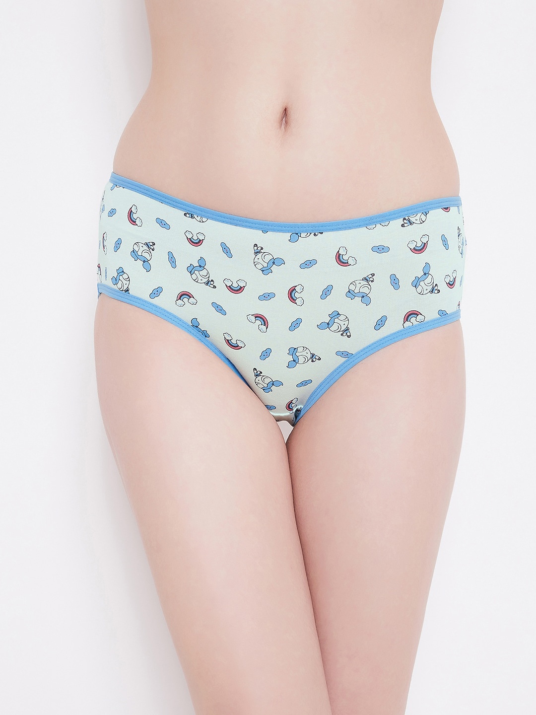 

Clovia Women Blue Powerpuff Printed Hipster Briefs PN3373P033XL