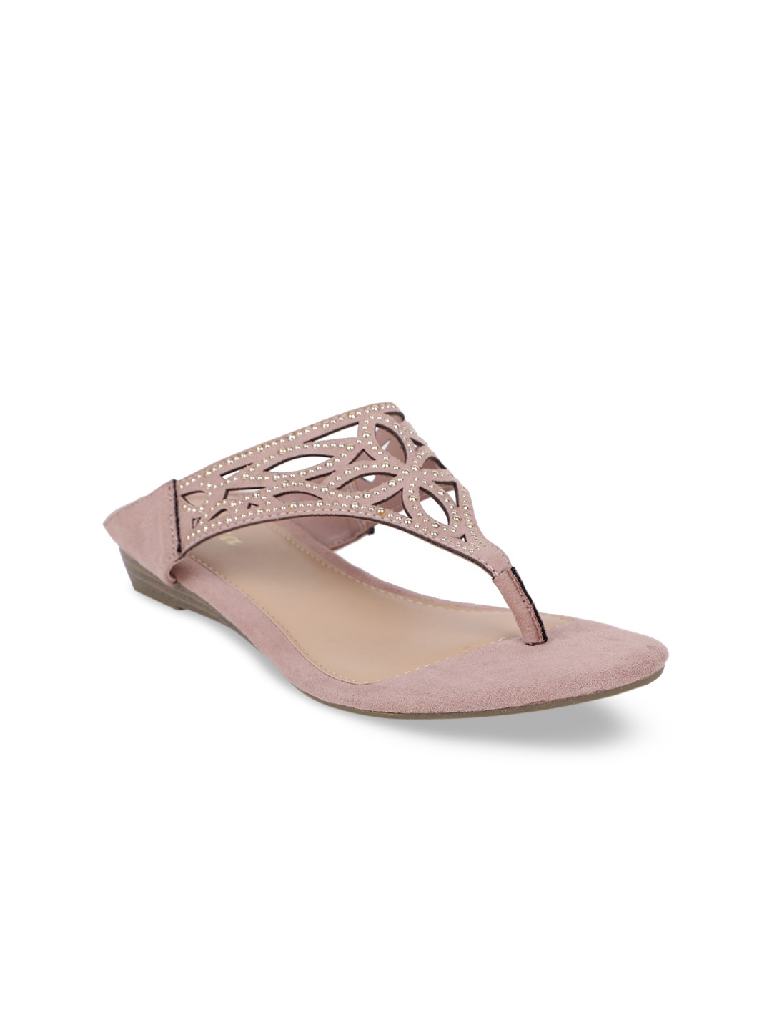 

Bata Women Pink Solid T-Strap Flats