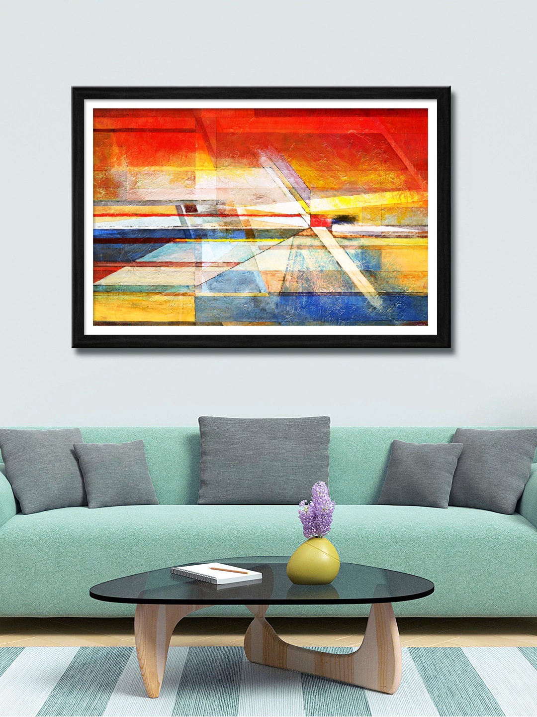 

999Store Red & Yellow Abstract Canvas Painting Wall Art