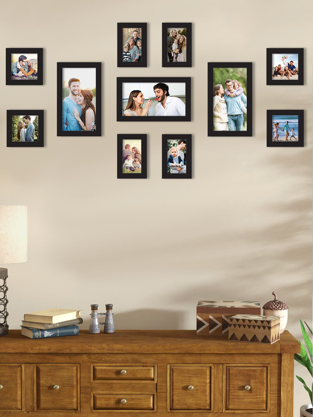 

Art Street Set Of 11 Solid Individual Wall Photo Frames, Black