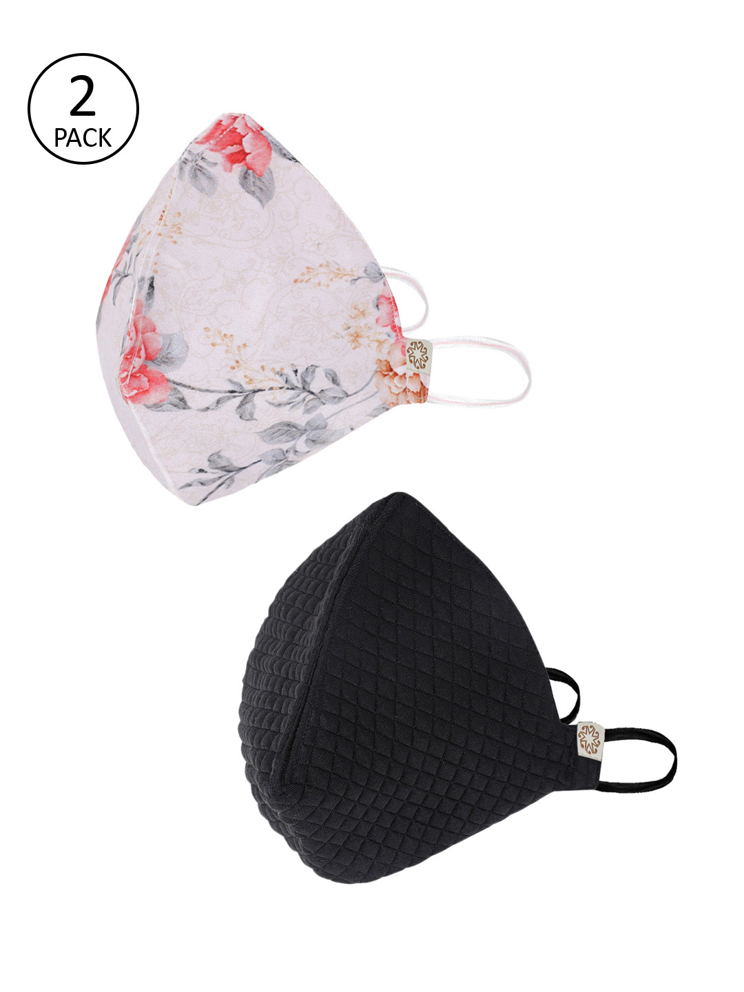 

VASTRAMAY Adults Pack of 2 Reusable 4-Layers Cloth Masks, Black