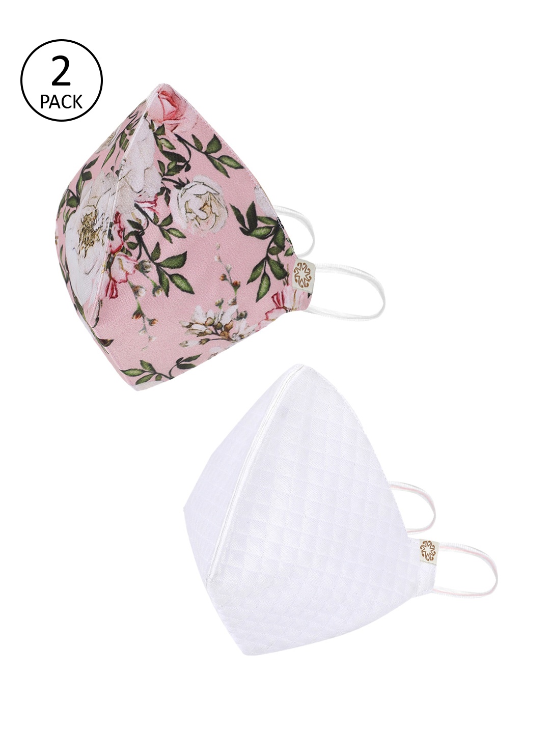 

VASTRAMAY Adults Pack of 2 Reusable 4-Layers Cloth Masks, White