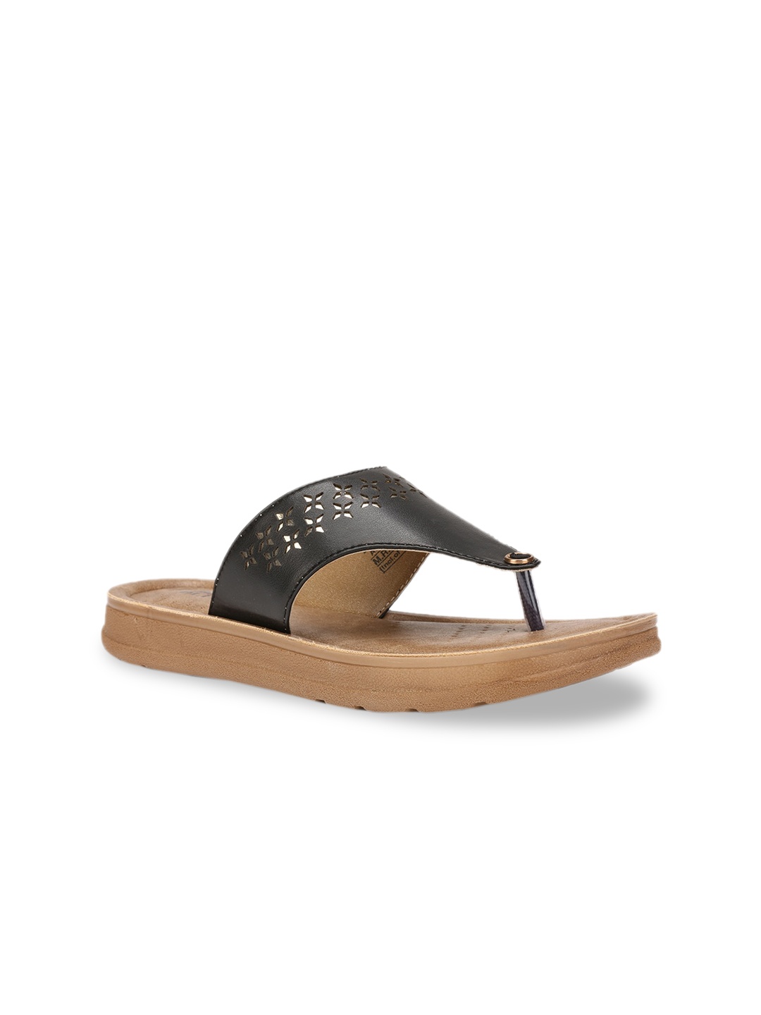 

Bata Women Black Embellished T-Strap Flats