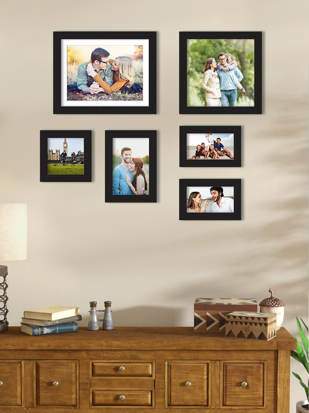 

Art Street Set Of 6 Black Solid Individual Wall Photo Frames