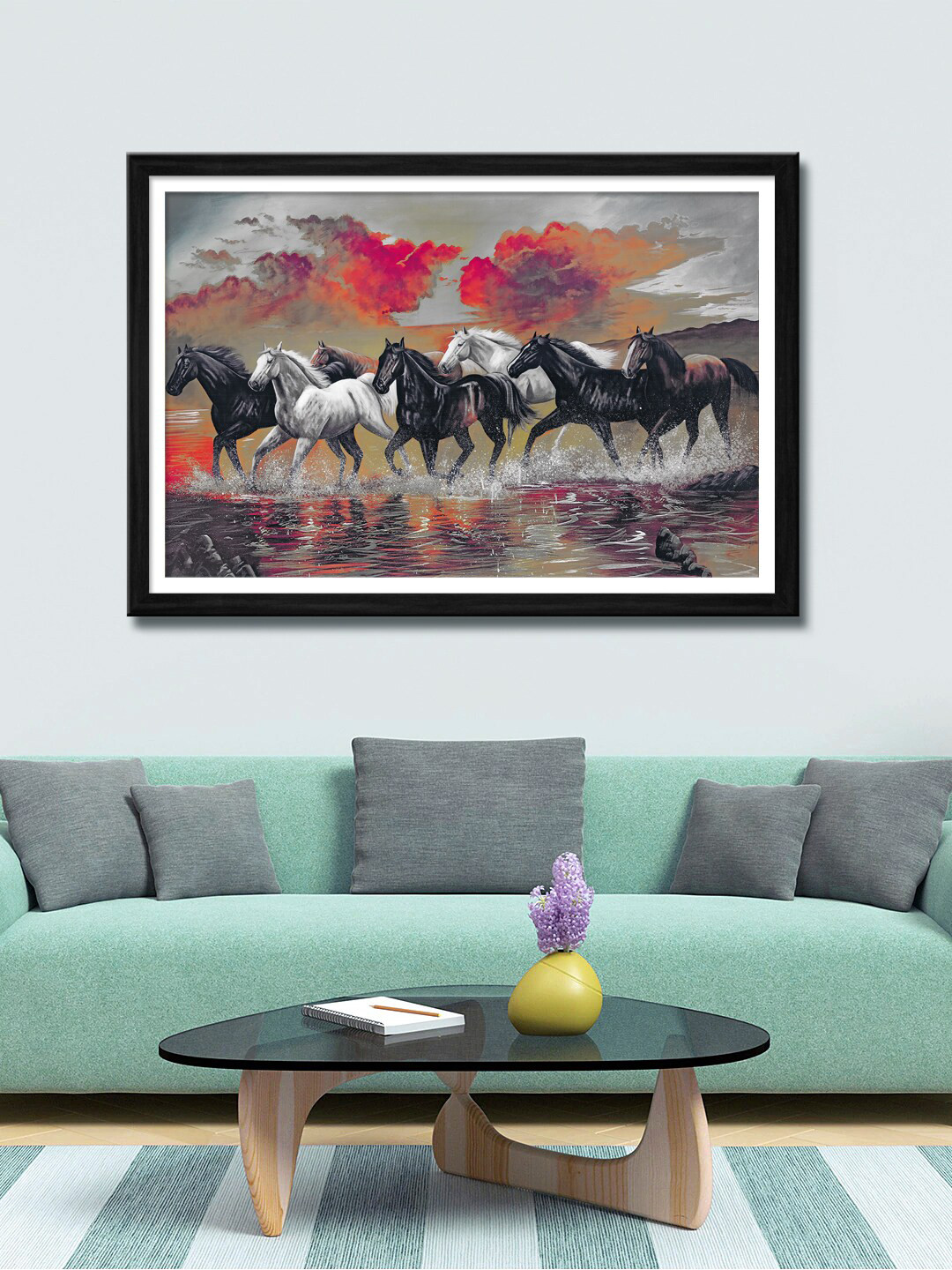 

999Store Brown & Black Running Horses Canvas Wall Art