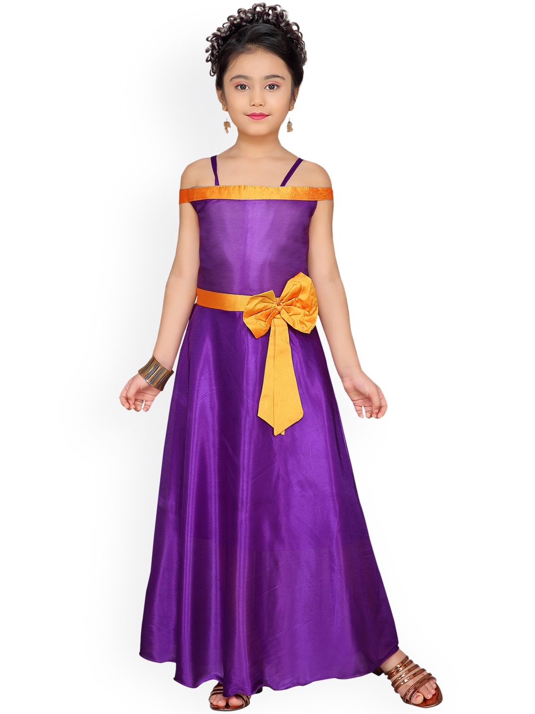 

Aarika Girls Purple Solid A-Line Dress