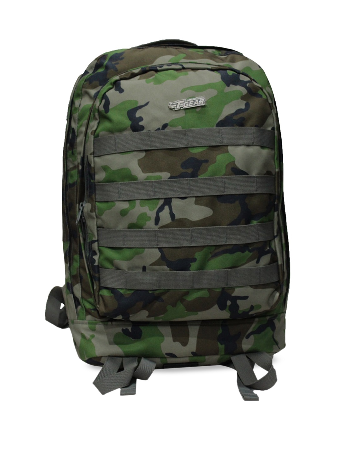 

F Gear Unisex Olive Green & Grey Camouflage Backpack