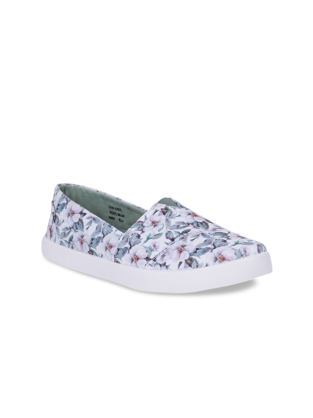 

Bata Women White & Blue Slip-On Sneakers