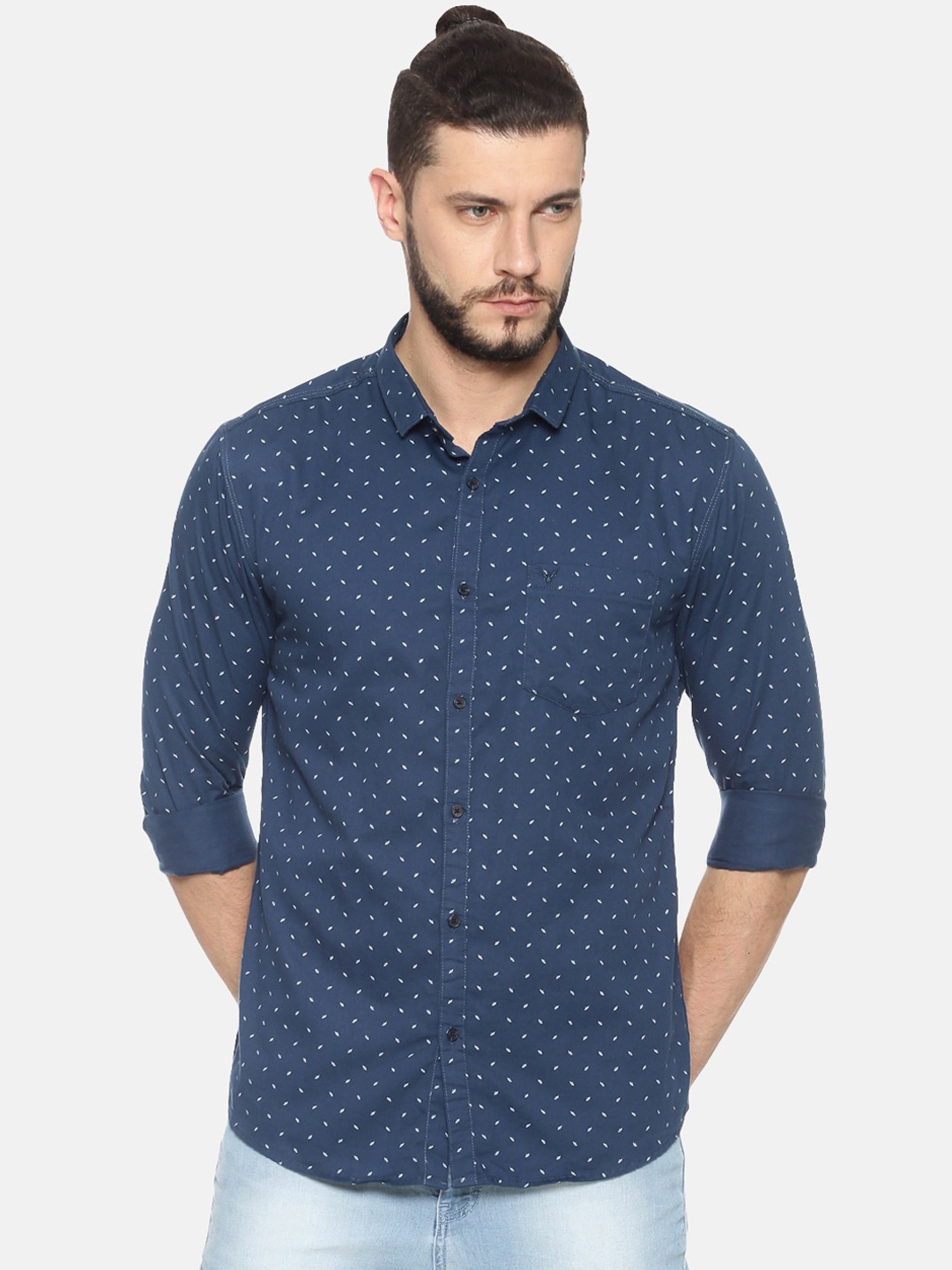 

SHOWOFF Men Blue Slim Fit Printed Casual Shirt