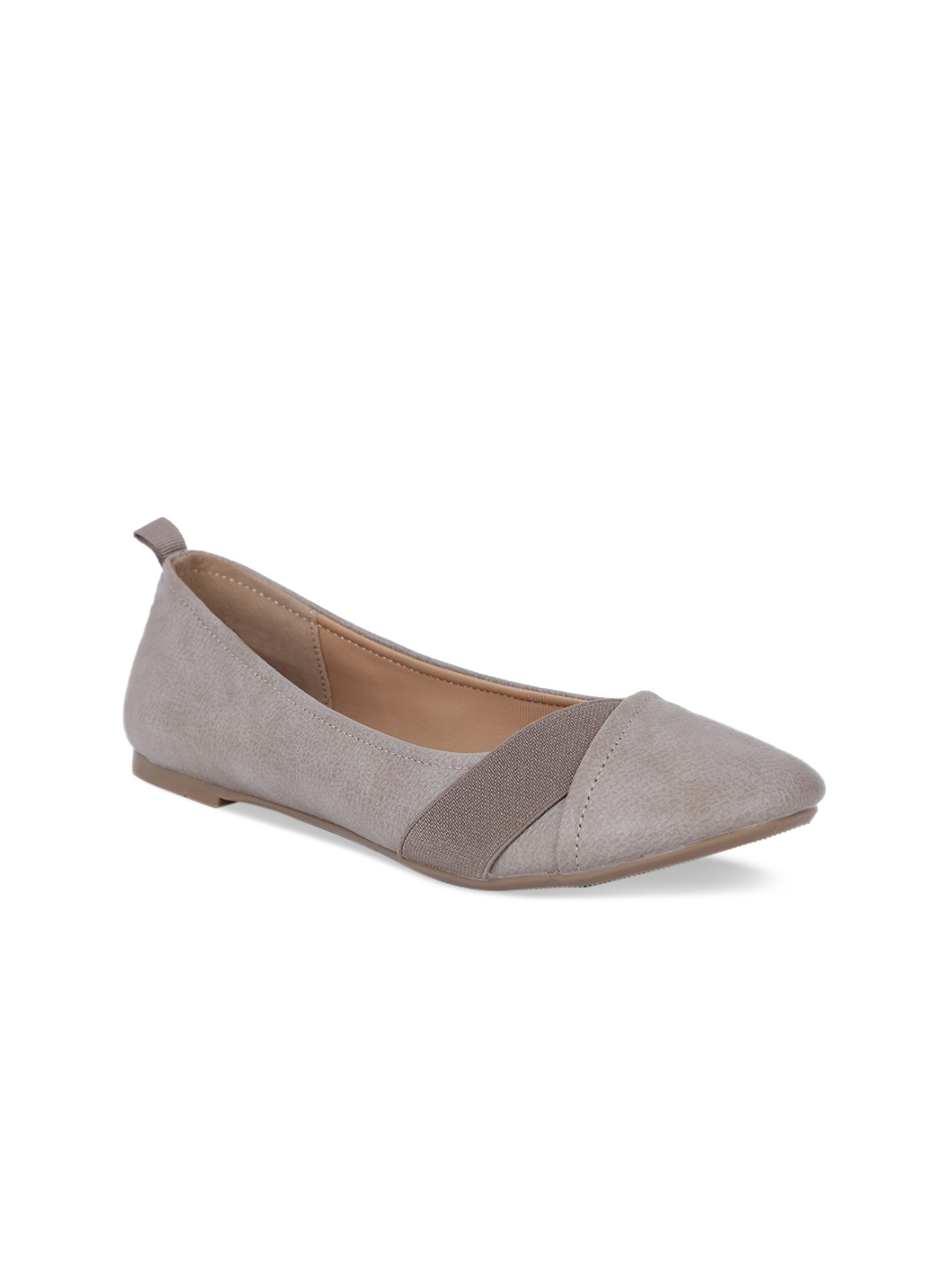 

Bata Women Grey Solid PU Ballerinas