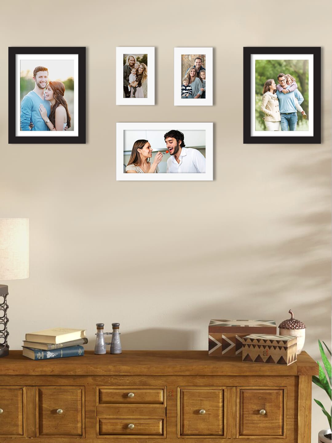 

Art Street Set Of 5 Solid Individual Wall Photo Frames, White