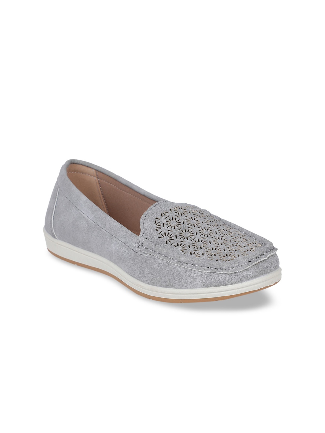 

Bata Women Grey Solid Loafers