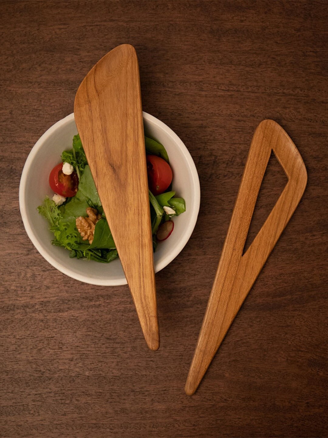 

ellementry Brown Set of 2 Teak Salad Spoon