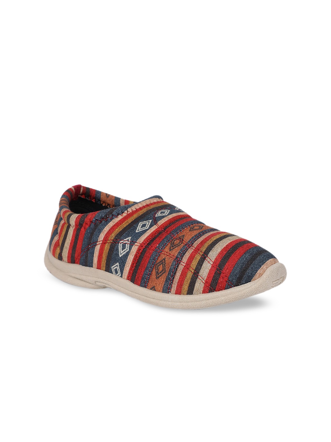 

Bata Women Multicoloured Striped Slip-On Sneakers, Multi